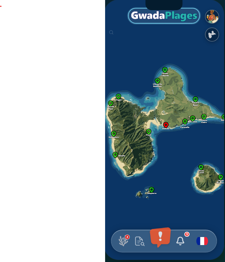 Carte des plages GwadaPlages